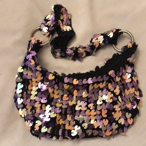 Multicolored Heart-shaped Sequined Bag